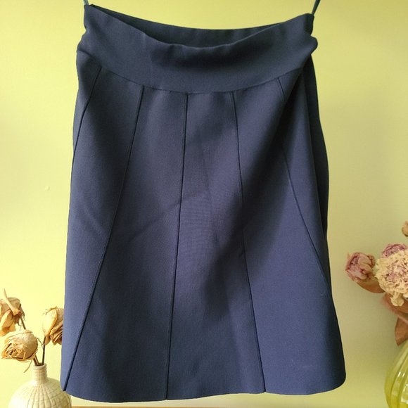 Bandage Fabric A-Line/Full Dark Blue Skirt - Picture 1 of 5
